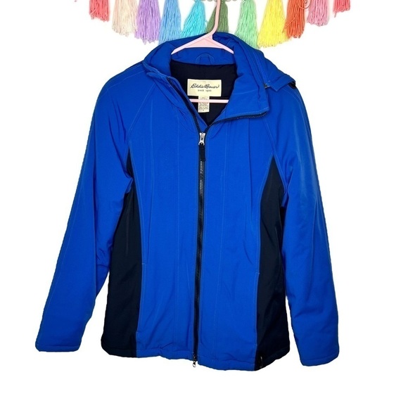 Vintage Eddie Bauer Unisex Blue Hooded Insulated Heavy Winter Jacket Size Small - Picture 1 of 16